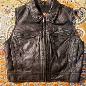 Women's Harley Davidson leather motorcycle vest